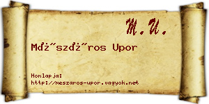 Mészáros Upor névjegykártya
